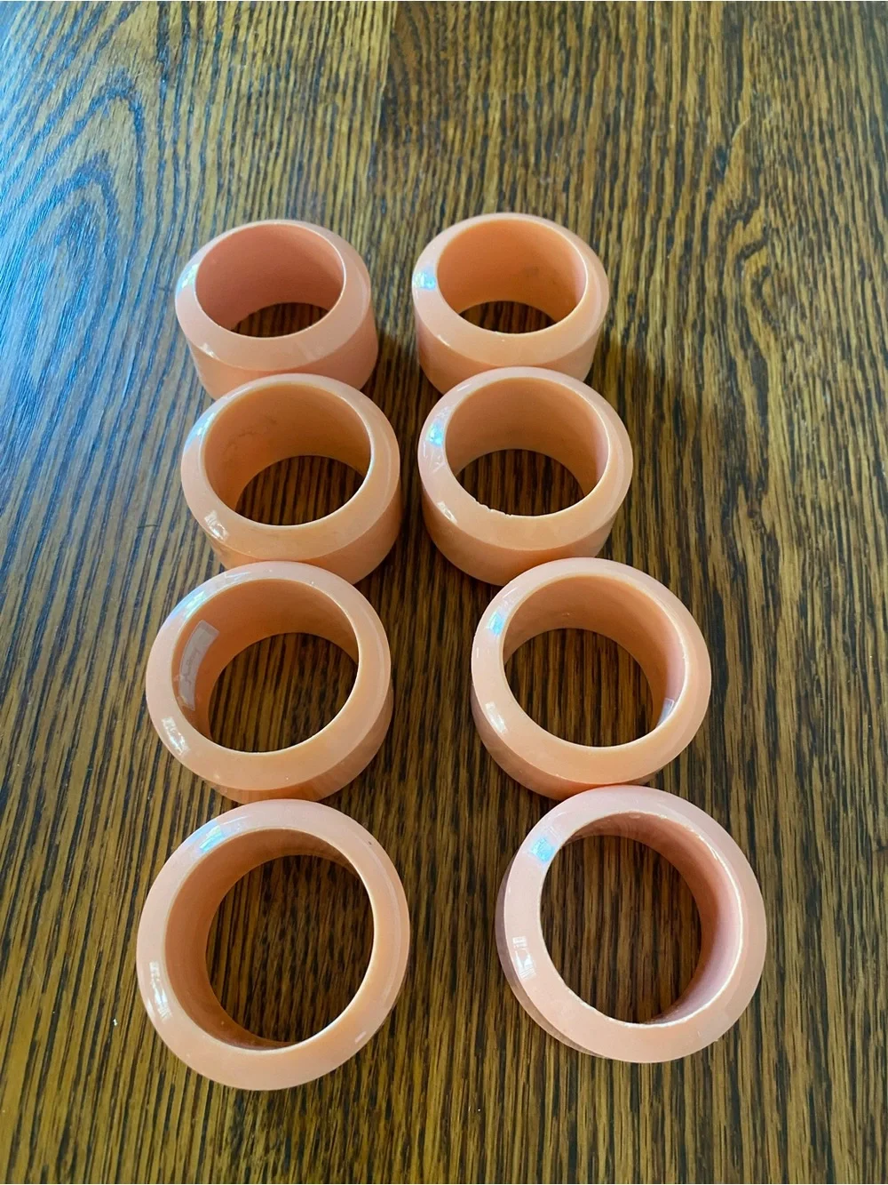 Vintage Post Modern 1980s Audrey Peach Napkin Rings, Set of Eight